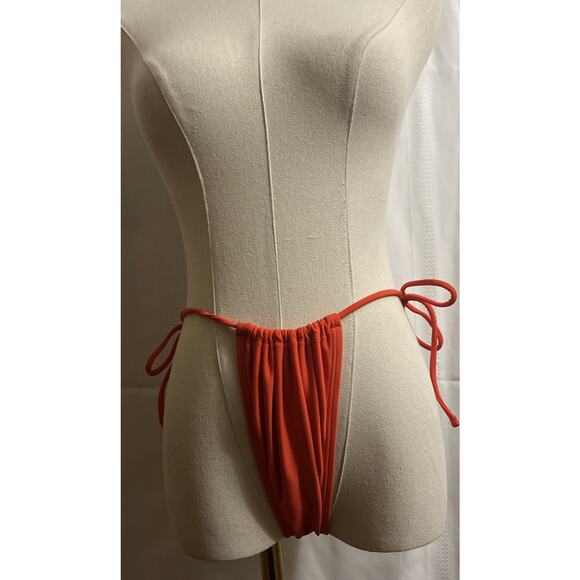 Sports Illustrated Swimsuit String Tie Side Bikini Bottom Flame Red Size L - Picture 3 of 15
